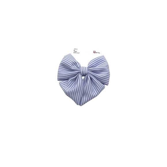Scunci Hair Accessories 1 pc Bow Clip Blue Striped 12513 Women & Girls Large - Picture 2 of 5